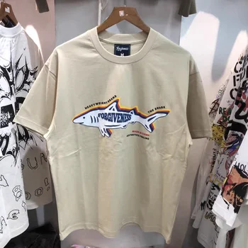 Atleidimo Vasaros Naujos Ryklių Spausdinti Vyrų Ir Moterų Prarasti Apvalios Kaklo Medvilnės trumpomis Rankovėmis T-Shirt