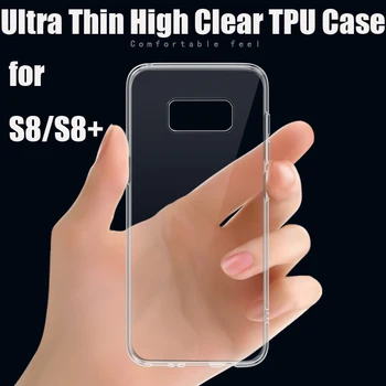 100piece DHL Samsung Galaxy S8 Skaidrus Aišku, Minkštos TPU Case For Samsung Galaxy S8 Plius S8+ Ultra Plonas Silikono Galinį Dangtelį