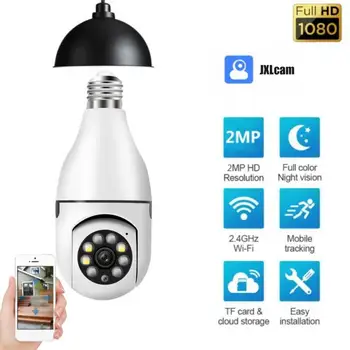 1080P E27 Lemputės Wifi Kamera Su HD PTZ Infraraudonųjų spindulių Naktinio Matymo dvipusis Ryšys Kūdikio stebėjimo Auto Stebėjimo JXLCAM APP Home Security