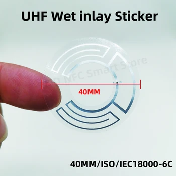 10VNT RFID UHF Žymes Ilgo Nuotolio Lipdukas Šlapias Apdaila 860-960mhz Svetimų VRK EPC Global Gen2 ISO18000-6C 40MM RFID Etikečių