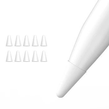 10vnt Silikono Pakeisti Patarimas Atveju Apsauginis Dangtelis Apple Pieštukas 1 2 Touchscreen, Stylus Pen Baltas