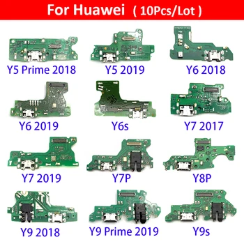 10vnt USB Įkrovimo lizdas Doko Jungtis Įkrovikliui Valdybos Flex Kabelis Huawei Y5 Y6 Y7 Y9 Premjero 2017 2018 2019 Y6P Y6s Y7P Y8P Y9s