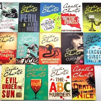 14 Knygų Agatha Christie Detektyvų Serija I Etapas anglų Detektyvų Naujų Keturiolika Geriausiai parduodamų Paslaptis Romanų Knygas