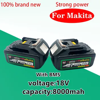 18V 8000mAh - Makita įkraunamas elektrinis įrankis, baterija su LED LIŪTAS pakeitimo LXT BL1860B BL1860 BL1850
