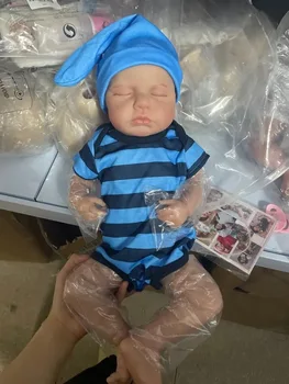 19inch Atgimsta Loulou Baby Doll Naujagimis Miega Kūdikio Rankų darbo 3D Odai Dažyti Plaukų Matomas Venų Chrismtas Dovana