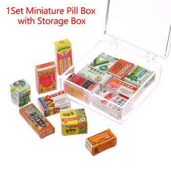 1Set 1:12 Miniatiūriniai Lėlių Tablečių Dėžutė Medicina Sandėliavimo Dėžutės Modelis, Namų Dekoro Žaislas Lėlės Namas Priedai
