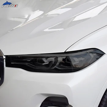 2 Vnt Automobilių Žibintų Spalva Juoda Apsauginės Plėvelės Vinilo Apsaugos Skaidrios TPU Lipdukas BMW X7 G07 2019-Pateikti Priedai