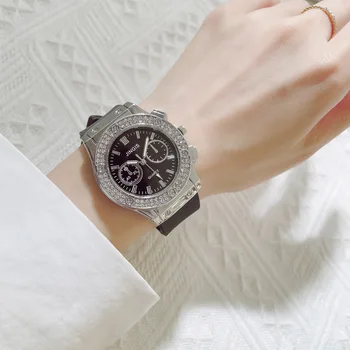 2023 Mados Gumos Moterų Laikrodžiai, Prabangus Laisvalaikio Prekės Diamond Moterų Kvarcinius Laikrodžius Paprasta Sporto Laikrodis Relogio Feminino