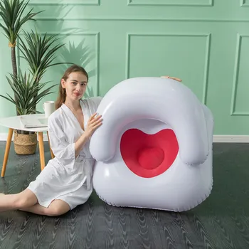 2023 Naujas Mados Karšto Pardavimo Meilės Neklijuotinė PVC Pripučiamos Sofos Lounge Vienos Kėdės su Atlošais Šviežių Sutirštės Tingus Sofa