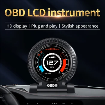 2023 Naujų Automobilių Head Up Display F10 HUD Smart OBD2 Skaitmeninis Spidometras su Variklio APSUKOMIS Apsaugos Signalizacija Auto Elektronikos Priedai