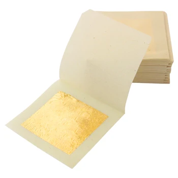 24K Originali Aukso Lapų, 50 lapų 99.99% Valgomosios Aukso Folija 4.33 X 4.33 cm Apdaila,Meno,Spa Kosmetika, Kosmetikos Nemokamas Pristatymas