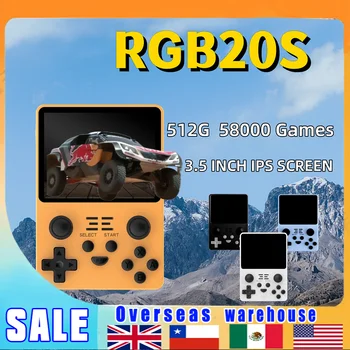 256G POWKIDDY Naujas Originalus RGB20S 3.5-Colių IPS Ekranas HD Dual Kortelės Konsolės Retro Atviro kodo Sistemos, Rankinės Žaidimas 58000 Žaidimai