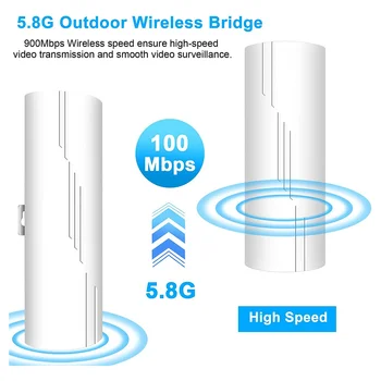 2VNT Belaidžių Tiltas, 900Mpbs 5.8 G WiFi Tiltas, Ilgo Nuotolio Taškas į tašką Belaidžio ryšio Tiltas su 16DBi Didelio jautrumo Antena