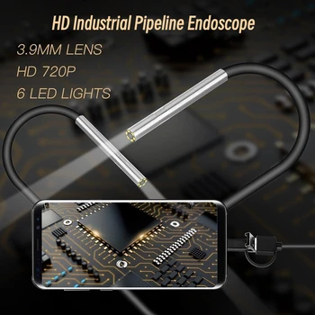 3.9 MM HD OTG Endoskopą Kamera Pramonės Vamzdynų Endoskopą Vandeniui 3 1. Automobilių Elektros Tikrinimo Endoskopą