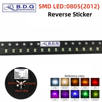 3000Pcs SMD LED 0805 Raudona Žalia Geltona Balta Mėlyna Atvirkštinio Lipdukas 2012 Šviesos Diodų labai Šviesus Kokybės