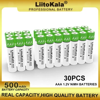 30PCS/DAUG LiitoKala 1.2 V AAA 500mAh NiMH Baterija Tinka Žaislai, Pelių, Elektroninės Svarstyklės ir Kt. didmeninė