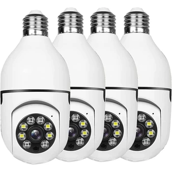 4 Gabalas Lemputės, Apsaugos Kamera, Lauko 2.4 G Wifi Šviesos Lizdas Saugumo Kameros