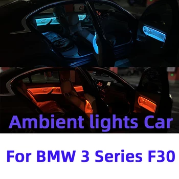 4 Vidinės Durys, Aplinkos Šviesos diodų (LED) Dekoratyvinė, Apdailos Žibintai Su Mėlynos Ir Oranžinės Spalvų Aplinka žibintai BMW 3 Series F30