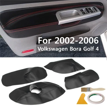 4Pcs Automobilių Apsaugos Vidaus Duris Porankiu Skydelis Mikrofibros Odos Padengti Volkswagen Bora Golf 4 2002 2003 2004 2005 2006