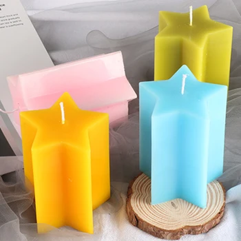 5-pažymėjo Star Žvakė Formų skirti Žvakė Priėmimo Formų Aromaterapija Molio Dervos Muilo Pelėsių Žvakė Gipso Liejimo, Muilo Forma