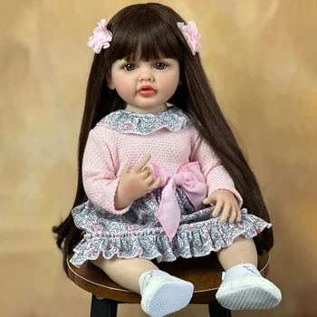 55cm Atgimsta Graži Lėlė, Minkšta Reborn Baby Modeliavimas Mini Kūdikis Reborn Vaikai Kieta Lėlė Mergaitėms Bamblys Gimtadienio Dovana