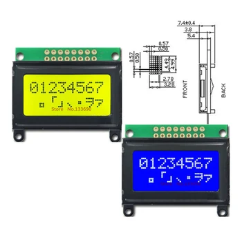 5V 8x2 STN Geltona Mėlyna Simbolių 0802A LCD Modulis HD44780 Ar SPLC780 Chip Lygiagrečiai Ultra Plonas LED Apšvietimas MCU 51 STM32