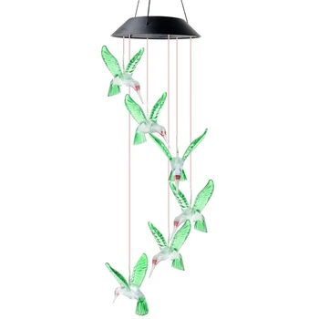 5X LED Saulės Vėjo Varpelių Lempa Paukštis Vėjo Varpelių Lempos Pakabukas Vėjo Varpelių Dekoratyvinės Lempos Spalva Keičiasi Lempos Saulės Lempa