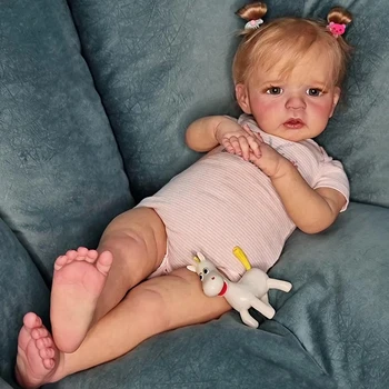60cm Naujagimių ankstyvos vaikystės Mergina Lėlės Jau Dažytos Baigė Puikus Sandie Tikroviška Reborn baby Soft Touch, 3D Odos Meno Lėlės