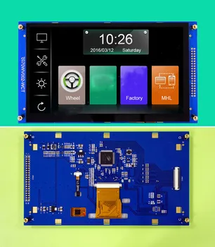 7,0 colių TFT LCD Talpinė Jutikliniu Ekranu su Adapteriu Valdybos 16Bit MCU+I2C Sąsaja 800(RGB)*480