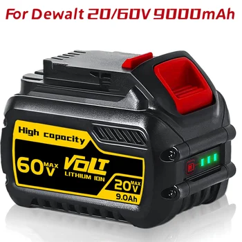 9000mAh Dewlt FlexVolt 120V 60V 20V Baterijos keitimo Įrankiai, elektrinis Grąžtas DCB606 DCB612 DCB609 DCB200
