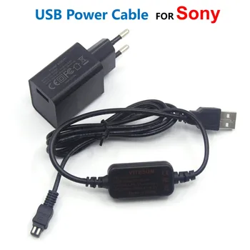 AC-L200 AC-L25A Adapteris Įkrovimo Galia Banko USB Kabelį, Sony DSC-HX1 DCR-UX5 UX7 HDR-XR100 NEX VG30 VG900 DEV-50 FDR-AX33 V700