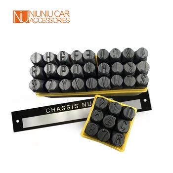 Aliuminio Chassic Vin Serijos Numerį Transporto priemonės Datą ID Tegus Su 4mm Plieno Mirti Metalo Numerį & Laiško Antspaudą Punch Rinkinys