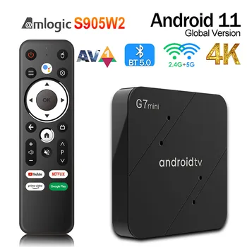 Android 11 G7 MINI Smart TV Box Amlogic S905W2 BT Remote Control BT5.0 2.4 G/5G WiFi 4K Media Player G7mini Set Top Box