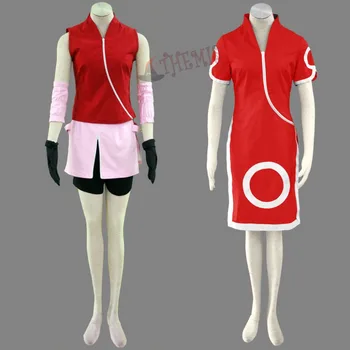 Athemis Haruno Sakura Cosplay Kostiumų Red Lady Šalis Suknelės Cheongsam su Originalus Juodas Lankelis Dovana