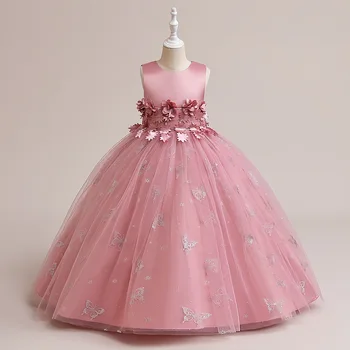 Aukštos Kokybės Drugelis Modelius BallgownFlower Mergina Suknelės Gimtadienio Reljefiniai Inscenizacija Suknelė 2023 Bamblys Pirmos Komunijos Suknelės