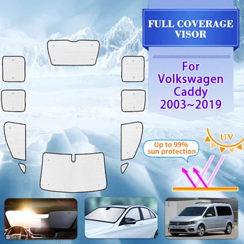 Automobilio Pilnas Apima Saulės Skydelis VW Caddy MK3 2K Volkswagen Maxi 2003~2019 2015 Automobilių Skėtis Langą Skydelis skėtį nuo saulės Padengti Priedai