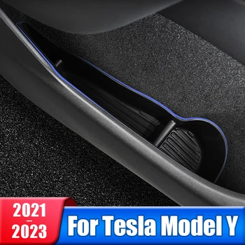 Automobilių Durų Pusėje Laikymo Dėžutė Tesla Model Y 2021 2022 2023 Vidaus Duris Porankiu TPE Organizatorius Automobilio Aksesuaras Apdaila
