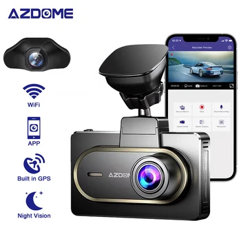 AZDOME Brūkšnys Cam M27 Automobilių DVR 2K FullHD Rezoliucija 1440+1080P Built-in GPS WIFI 3Inch IPS Ekranas, Automobilių Įrašymo 24H Stovėjimo Stebėti