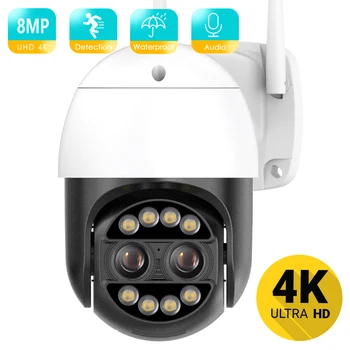 BESDER 8MP 4K 8x Priartinimas Hybrid 2.8+12mm Dvigubo Objektyvo PTZ IP Kamera, WiFi Žmogaus Aptikimo 4MP Garso Saugumo Vaizdo Stebėjimo Kamera