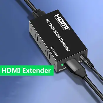 Cat5e/Cat6 Ethernet Kabelis HDMI Extender Audio Kit HDMI Išplėtimo Plokštę 120m Tinklo Kabelis Extender Hdmi Signalo Stiprintuvas