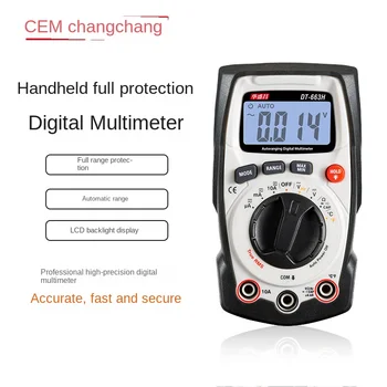 CEM Huashengchang skaitmeninis multimetras didelio tikslumo skalės apsaugos AC ir DC įtampos ir srovės bandymas DT-663H