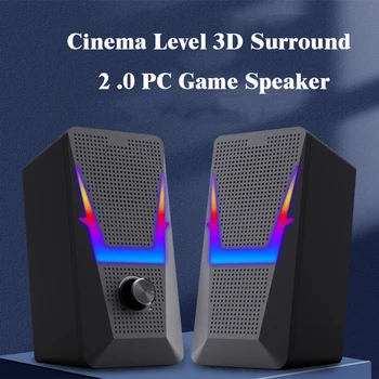 CO705 3.5 mm Aux 2.0 Stereo Surround Muzikos RGB Žaidimų Garsiakalbiai Garso Juostą, skirtą Kompiuterį, KOMPIUTERIO Garsiakalbiai