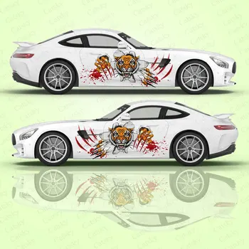 Custom Gyvūnų Tigras Kraujo Automobilio Lipdukas, skirtas universaliam daug Automobilių Vinilo Įvyniojimas Lipdukas Automobilio Pusėje Kapoto Lipdukas Lipdukas Auto Apdaila