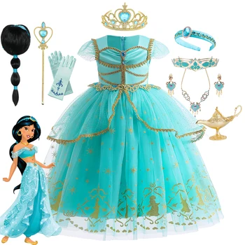Disney Jasmine Princesė Dress Kūdikių Mergaitės Gimtadienio Karnavalas Cosplay 