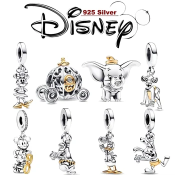 Disney Nauja, Mickey, Donald Duck S925 Sterlingas Sidabro Pakabukas Žavesio Granulių Tinka Originalus Pandora Apyrankė 