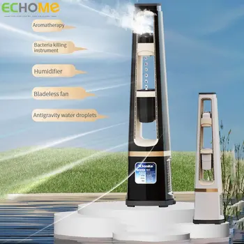 ECHOME 5 In 1 Bladeless Ventiliatorius su Nuotolinio Valdymo Grindų Drėkinti Aromaterapija Anti-Gravity Vandens Lašas Bokštas Ventiliatorius Oro Aušinimo