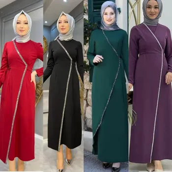 Eid Mubarakas Musulmonų Arabų Ilga Suknelė Abaja Dubajus Kaftan Suknelės Abayas Moterų Apdaras Longue Femme Vestidos Islamo Apranga