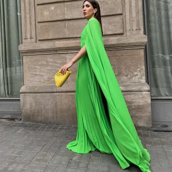 Elegantiškas Bžūp ilgomis Rankovėmis, šviesiai Žalios spalvos Ilgą Šifono Suknelė Užsakymą Šalies vakarinės Suknelės Moterims 2023