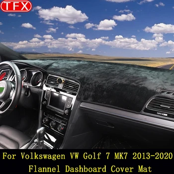 Flanelė Automobilio Prietaisų Skydelio Dangtelis Volkswagen Vw Golf 7 Mk7 Golf 2013-2020 M. Golf7 Brūkšnys Kilimėlis Brūkšnys Trinkelėmis Kilimų Anti-Uv Auto Priedai