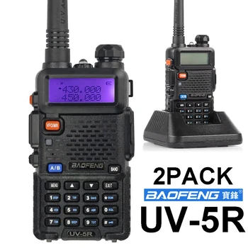 Gamyklos didmeninė originalus baofeng 2vnt walkie talkie uv 5r Dualband radijo siųstuvai-imtuvai VHF/UHF 136-174MHz &400-520MHz FM radijo,